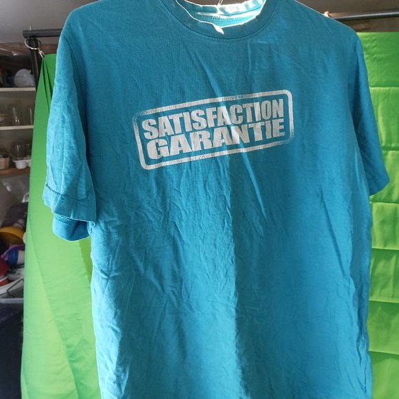 Large tee t-shirt men satisfaction garantie blue - Picture 1 of 4